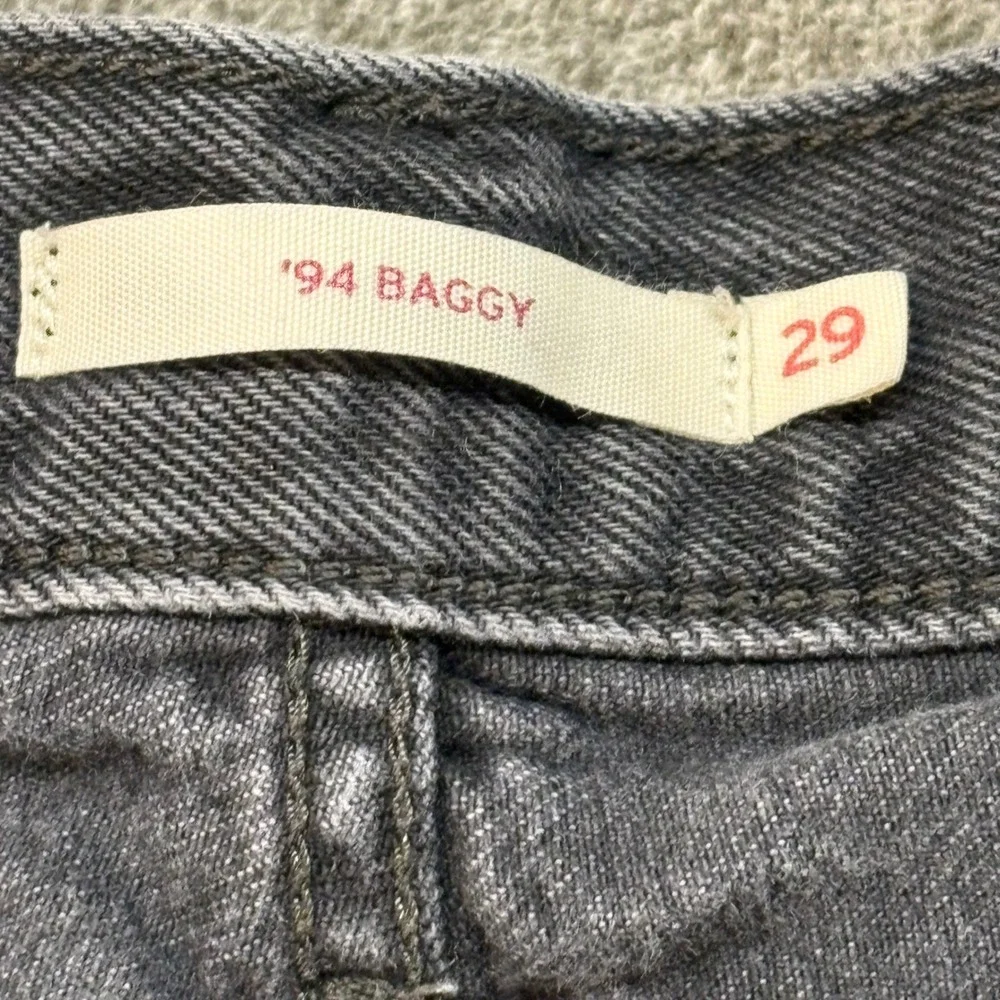 Levis 94 Baggy Jeans Mens 29 Washed Black Denim High Rise Straight Leg Relaxed‎